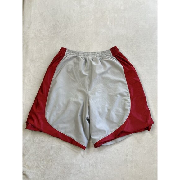 Nike Athletic Runnning Shorts Size Large Gray Red Basketball Gym Y2K - Picture 8 of 10